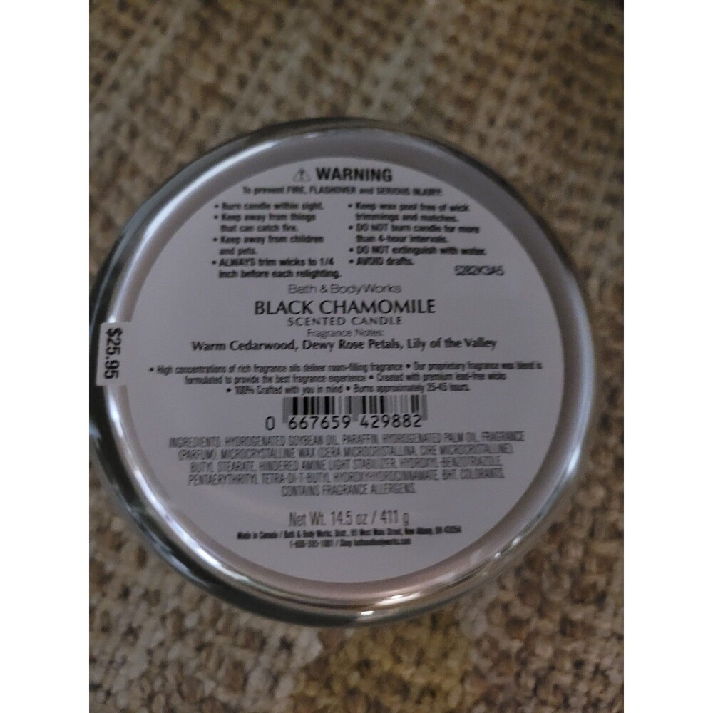Black Chamomile - Bath and Body Works 3-wick - Picture 3 of 3